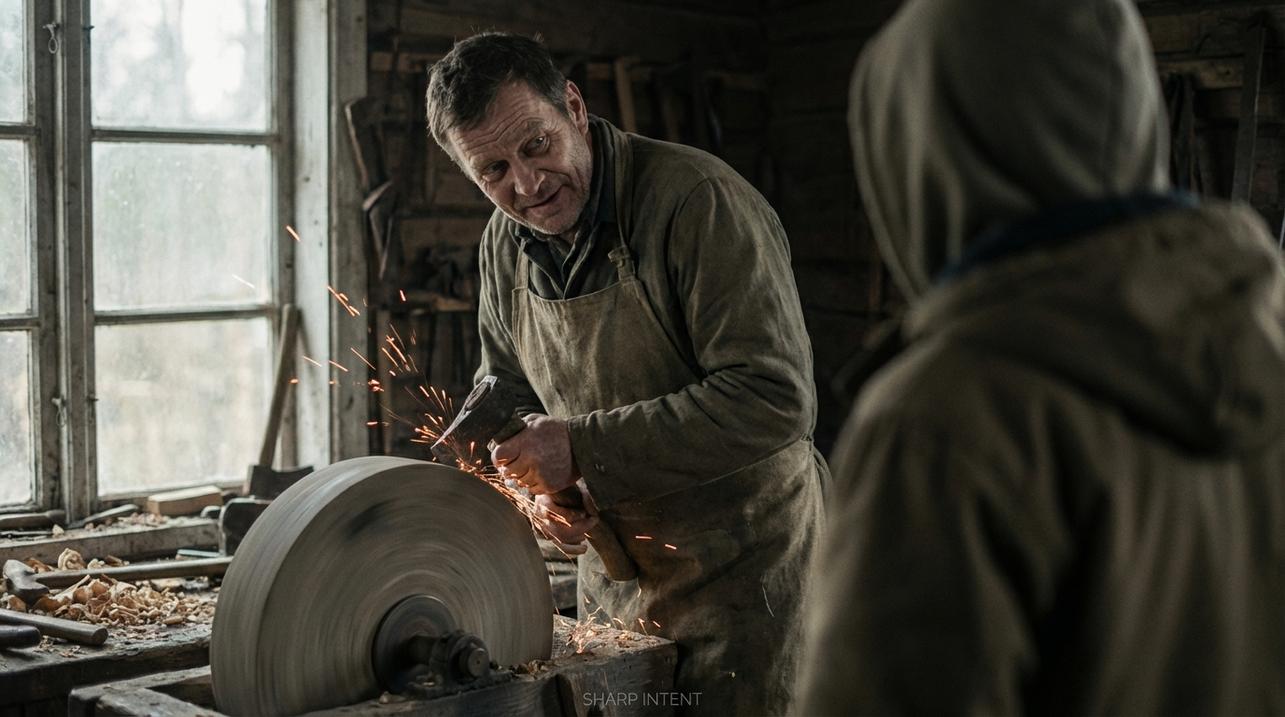 image about idiom to have an axe to grind