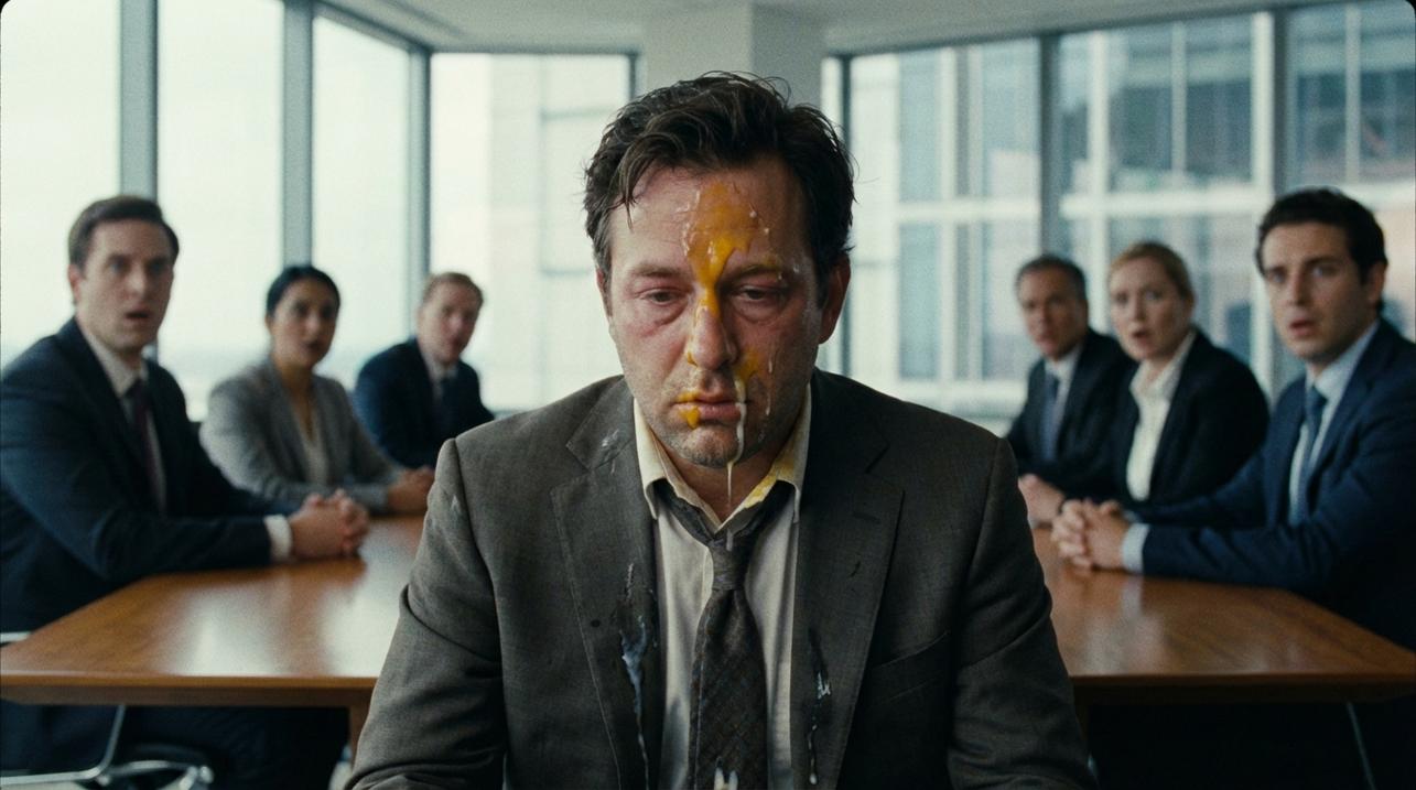 image about idiom to have egg on ones face