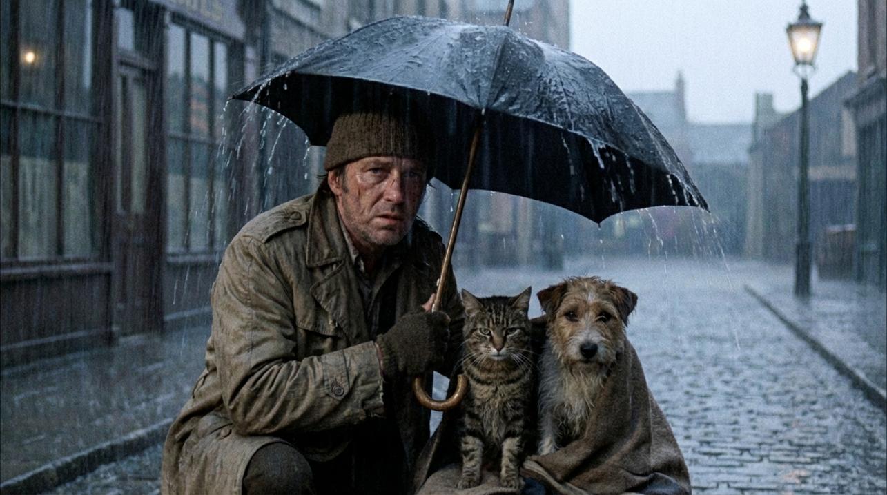 image about idiom to rain cats and dogs